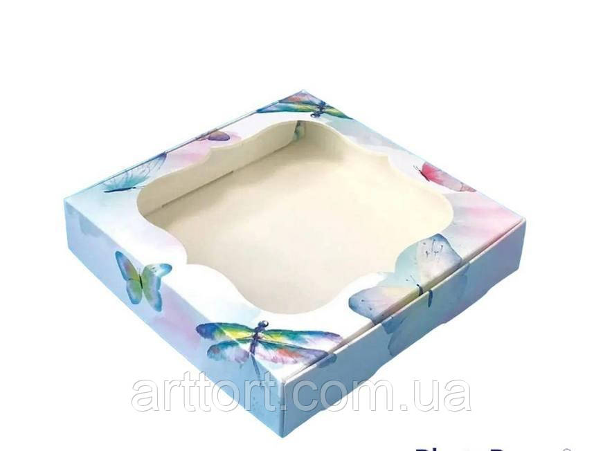 Коробка для пряників з вікном 15*15*3 см Акварель