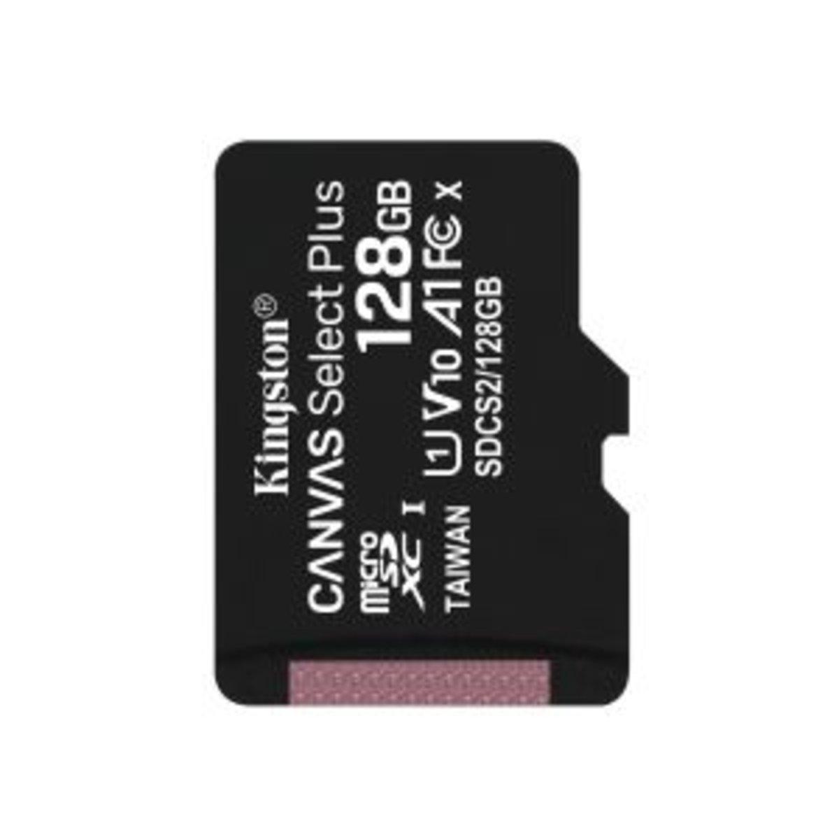 MicroSDXC (UHS-1) Kingston Canvas Select Plus 128Gb class 10 А1 (R-100MB/s)