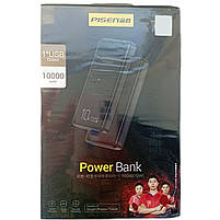 Power Bank Pisen Cube+ 10000 mAh зовнішній акумулятор (Black) | Компактний портативний зарядний пристрій, фото 7