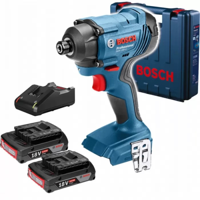 Гайковерт акумуляторний ударний Bosch GDR 180-Li (18 В, 2х2 А·год, 160 Н*м) (06019G5123)
