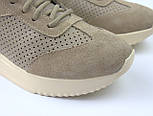 Літні кросівки з перфорацією шкіра замша жіноче взуття повсякденне Cosmo Shoes Dolga Late Perf, фото 8