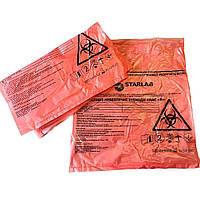 Пакети для утилізації медичних відходів 340×300 мм 40 мкм, Категорія В (Б), червоні (100 шт)