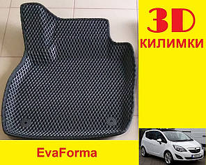 3D килимки EvaForma на Opel Meriva В '10-17, килимки ЕВА, фото 1