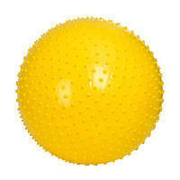 Фітбол масажний, м'яч для фітнесу ПВХ 55 см Жовтий (MS 1971)
