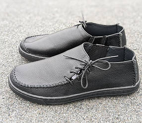 STTOPA Розміри 40-44. Мокасини великих розмірів на широку ногу шкіряні. 181-4044 Чорні