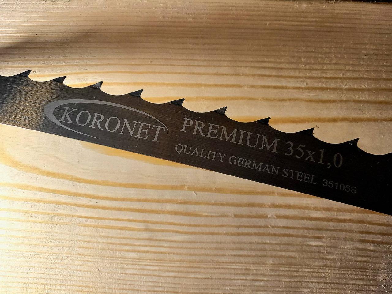 Пила стрічкова для пилорами Koronet Premium 35х1,0х3450 заточена, розведена гартована, фото 1