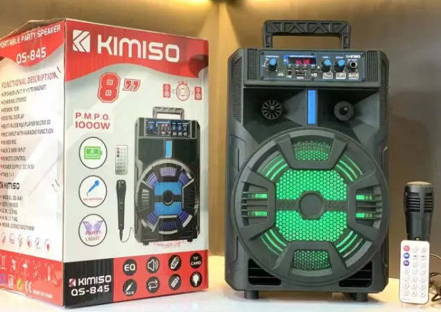 Kimiso QS-845 8" Бездротова портативна bluetooth колонка — валіза з караоке