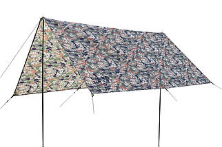 Тент зі стійками Tramp UTRT-104 (Camo), 300x300 см | Універсальний навіс для відпочинку, надійний захист від сонця і дощу, фото 3