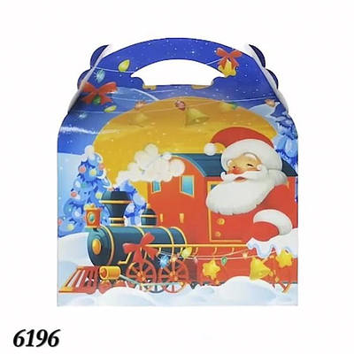 Новорічна коробка Дід Мороз на самокаті  1100 гр (10шт)