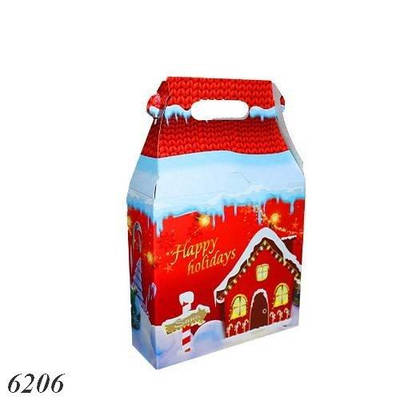 Новорічна коробка Будиночок Санти 700 гр (10шт)