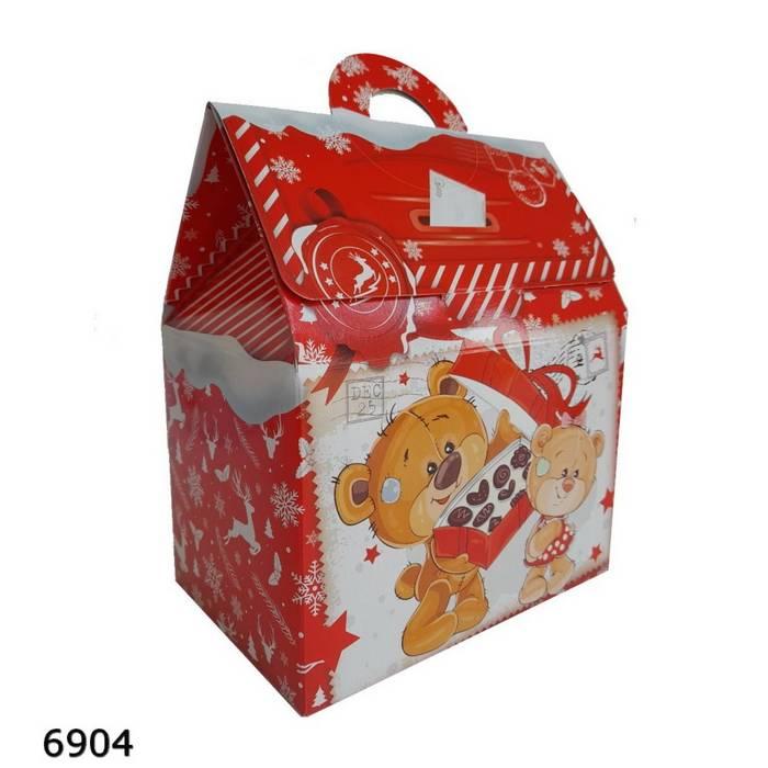 Новогодняя коробка Дом медведи 1500 гр (10шт) - фото 1 - id-p1588875250
