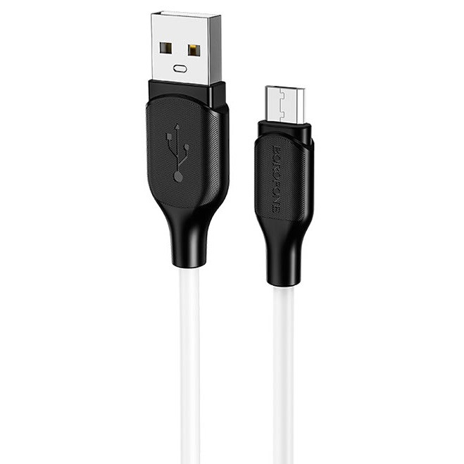 Кабель для зарядки MicroUSB Android BOROFONE BX42 |1m 2.4A| Білий, фото 1