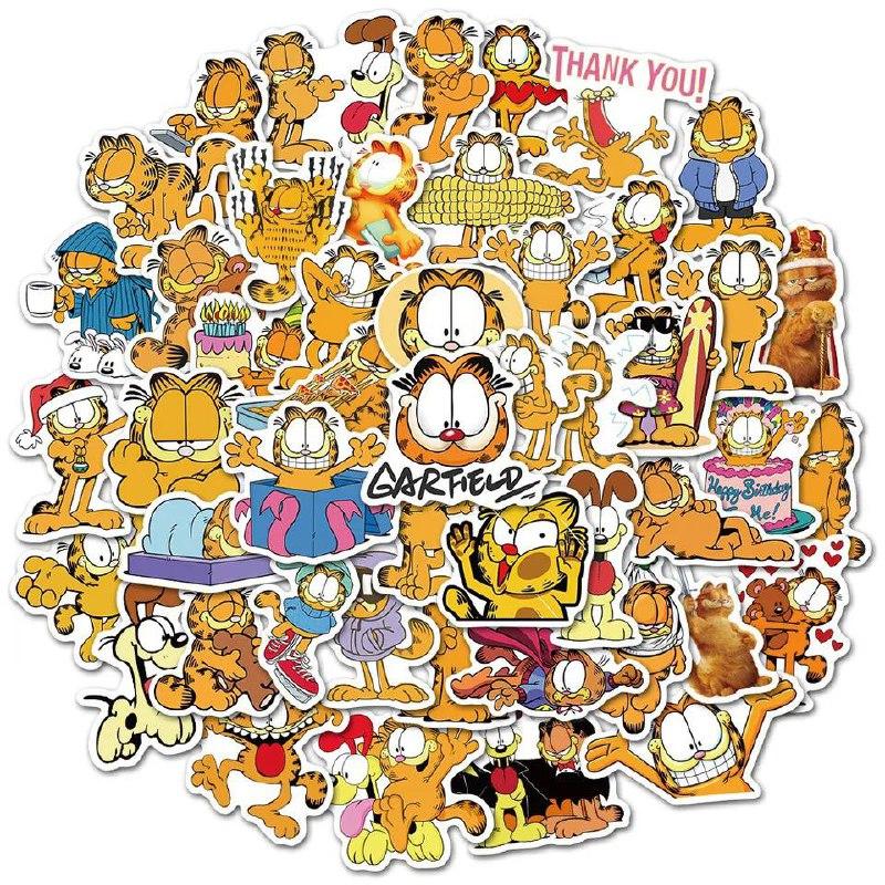 Набір вінілових наклейок стикерів Гарфілд Матові Стикербомбінг 50 шт.