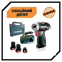 Профессиональный бесщеточный аккумуляторный шуруповерт Metabo PowerMaxx BS BL Q (12 В, 2 А/ч) Топ 3776563