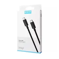 КОБЕЛЬ PROOVE KARET 1.5M USB TYPE C (ТАТО) — USB TYPE C (ТАТО) BLACK 100W