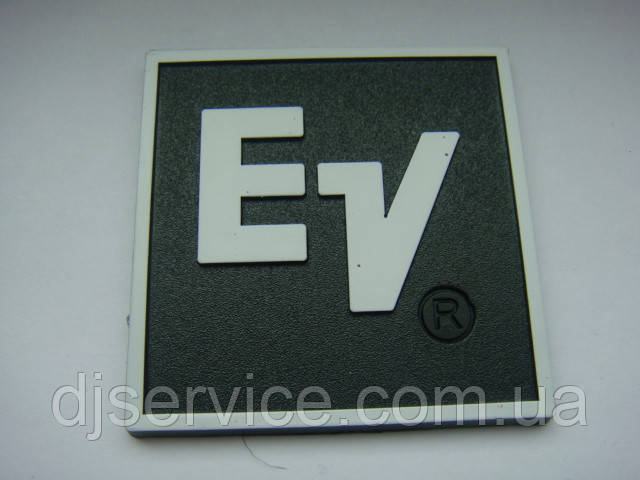 Шильдик, наклейка, логотип 50x50 mm (plastic) на сітку колонки EV (Electro voice)