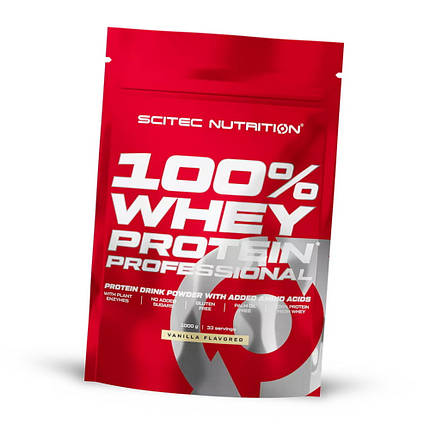 Сироватковий протеїн Scitec Nutrition 100% Whey Protein Professional 1кг ваніль, фото 2