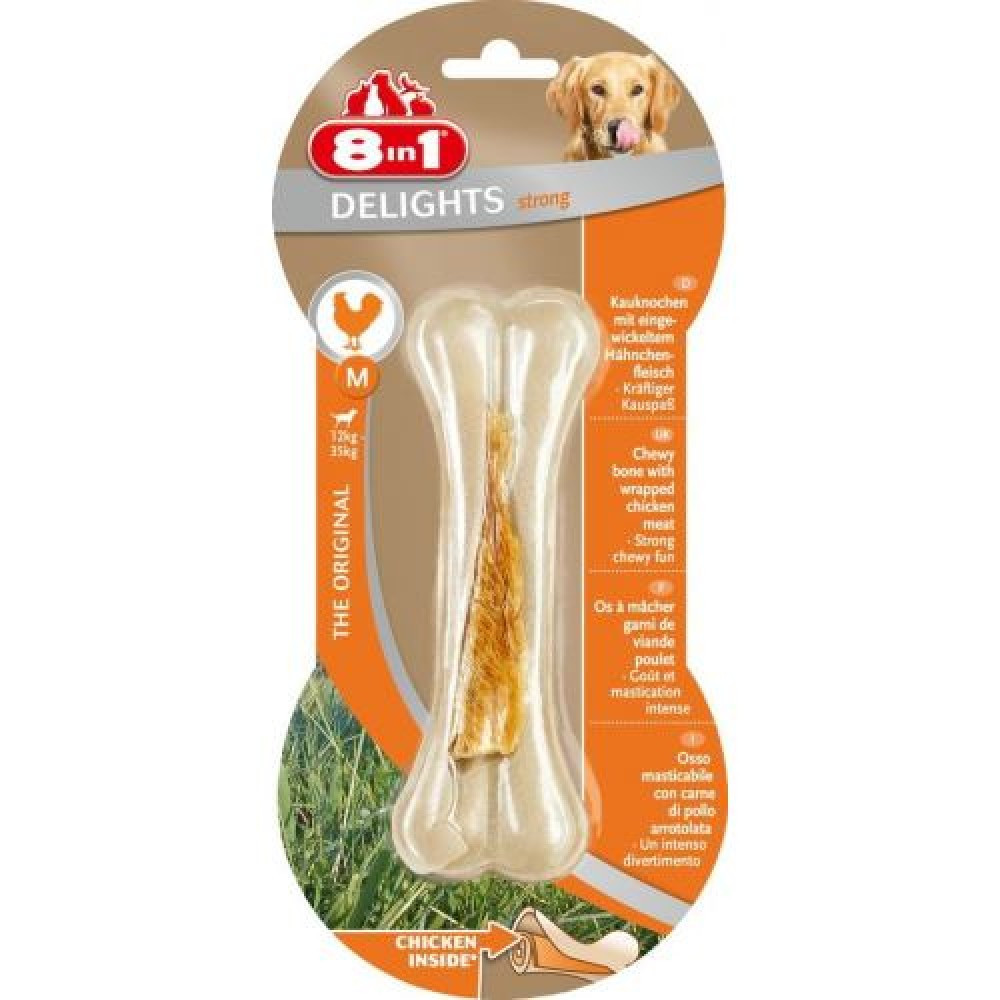 Купити 8in1 кістка для собак Delights Strong з куркою M 20 см (1 шт ...