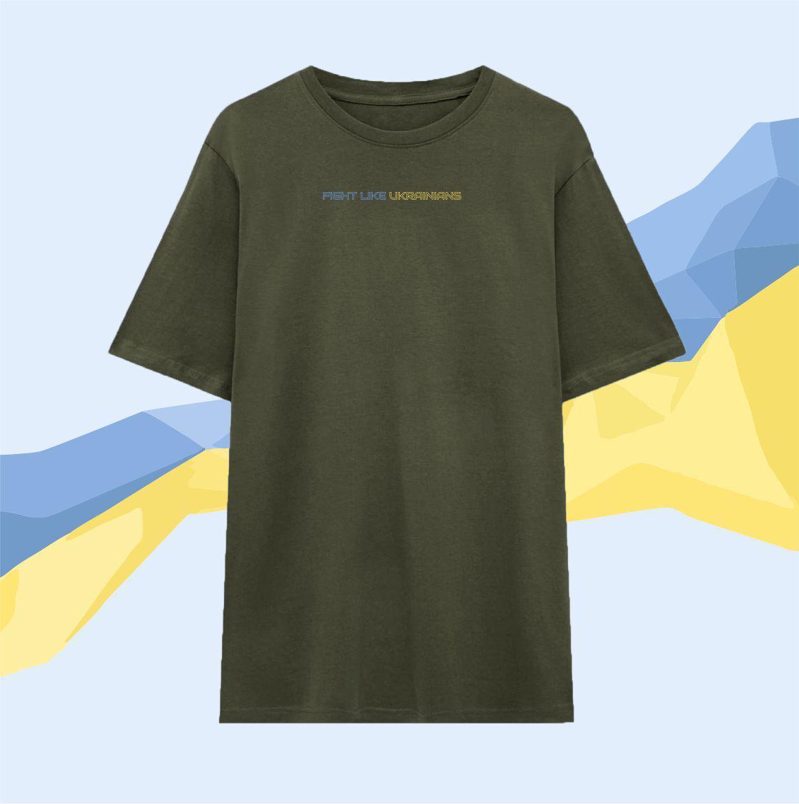 Футболка Зеленського Fight like Ukrainians - Хакі - XS