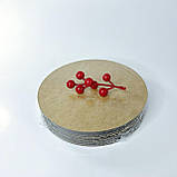 Підкладка під торт (ДВП — 3 мм), 160 мм, кругла, біла-крафт (10 шт.), фото 2