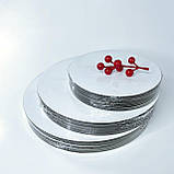 Підкладка під торт (ДВП — 3 мм), 160 мм, кругла, біла-крафт (10 шт.), фото 3