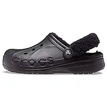 Crocs Baya Lined Fuzz-Strap Clog Black — чоловічі / жіночі сабо Крокс Бая Фаззз-Стрип чорні, фото 5