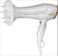 Фен для волос с диффузором ECG VV 2200 2200 Вт 3 уровня нагрева 2 уровня мощности защита от перегрева Белый