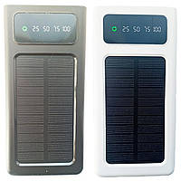 Power Bank Solar 30000mAh 4 в 1 із сонячною панеллю, екраном, ліхтариком | Портативний зарядний пристрій