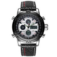 AMST 3022 Silver-Black-Silver Fluted Wristband