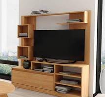 Вітальня IdealMebel "Мілана", стінка у вітальню з полицями і висувним ящиком