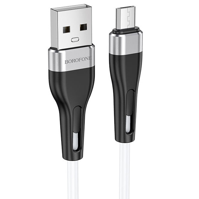 Кабель для зарядки MicroUSB Android BOROFONE BX46 |1m 2.4A| Білий, фото 1