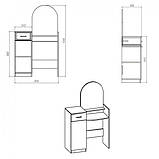 Туалетний столик IdealMebel Tрюмо-1, стіл з тумбою і ящиком для речей, косметики, трюмо з дзеркалом, фото 9