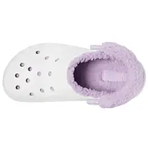 Жіночі сабо Crocs Baya Lined Fuzz-Strap білі з хутром | Утеплені Crocs White оригінал, фото 3