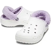 Жіночі сабо Crocs Baya Lined Fuzz-Strap білі з хутром | Утеплені Crocs White оригінал, фото 4