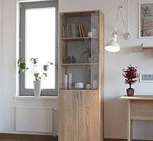 Книжкова шафа IdealMebel КШ-6, шафа для книг, шафа-вітрина, шафа для документів і речей, офісна шафа