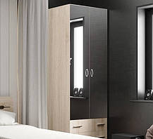 Шафа для речей з дзеркалом IdealMebel Шафа-5, шафа зі штангою і висувними ящиками, шафа в спальню, вітальню