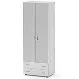 Шафа для речей з дзеркалом IdealMebel Шафа-5, шафа зі штангою і висувними ящиками, шафа в спальню, вітальню, фото 2