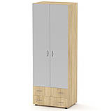 Шафа для речей з дзеркалом IdealMebel Шафа-5, шафа зі штангою і висувними ящиками, шафа в спальню, вітальню, фото 3