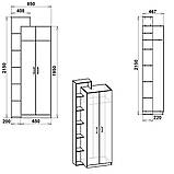 Шафа для речей IdealMebel Шафа-9, шафа розпашна з полицями і штангою, шафа в спальню, вітальню, передпокій, фото 9
