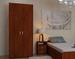 Шафа для речей IdealMebel Шафа-18, шафа розпашна з полицями і штангою, шафа в спальню, вітальню, передпокій