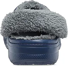 Чоловічі/жіночі сабо Crocs Baya Lined Fuzz-Strap Navy / Bright Grey з хутром | Утеплені Crocs оригінал, фото 4