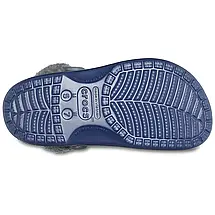 Чоловічі/жіночі сабо Crocs Baya Lined Fuzz-Strap Navy / Bright Grey з хутром | Утеплені Crocs оригінал, фото 6