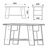 Стіл журнальний з полицею IdealMebel Джаз-4, журнальний столик, стіл у вітальню, фото 8