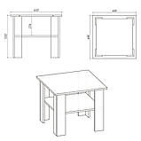 Стіл журнальний з полицею IdealMebel Мадрид, журнальний столик, стіл у вітальню, фото 9