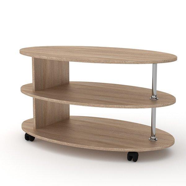 Стіл журнальний з полицями IdealMebel Соната, журнальний столик, стіл у вітальню, пересувний столик, фото 1