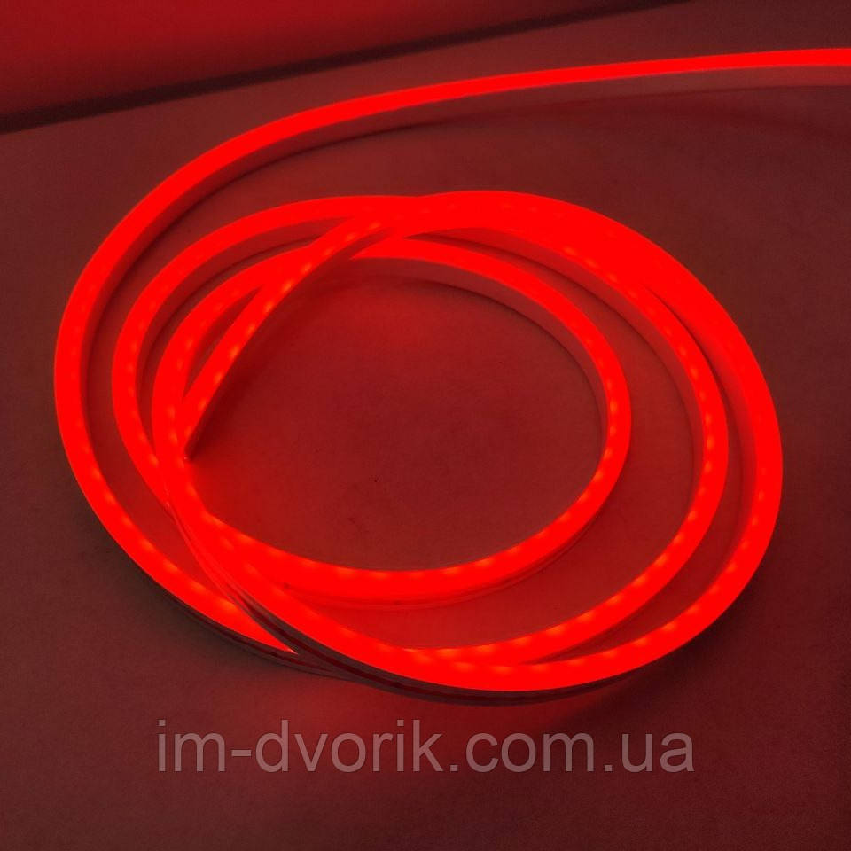 Неон світлодіодний 12V червоний 5м (кр. 2,5 см) 12Вт/m 2835 4,9*11,5мм (neon flex mini)