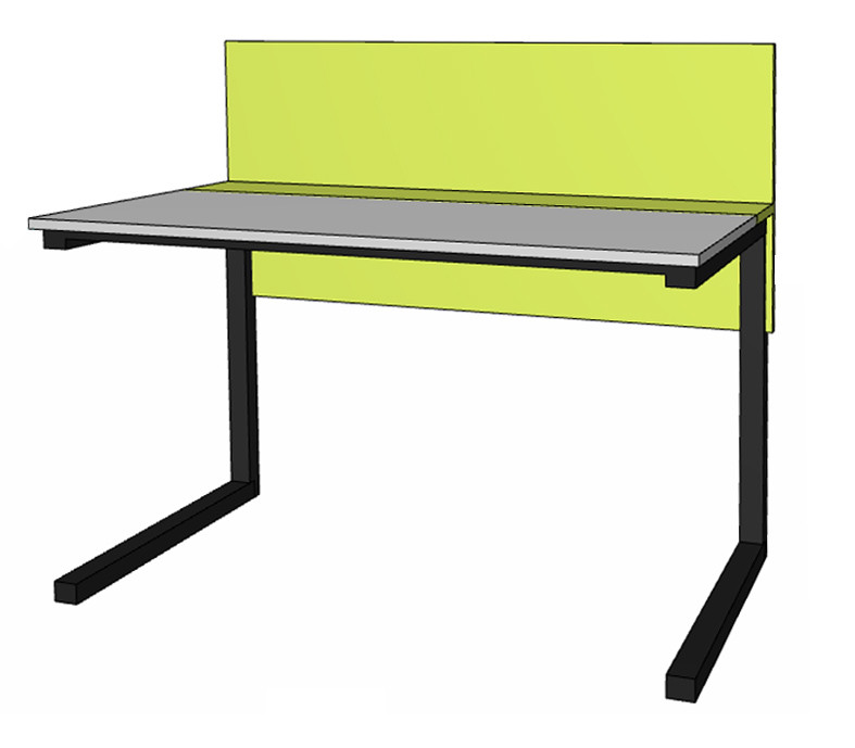 Стіл компьютерний СТ1в (в базовому та акцентному кольорі) з перегородкою Опора - Форт, фото 1