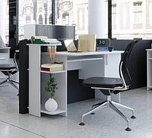 Комп'ютерний стіл IdealMebel СКМ-3, письмовий стіл із полицями, стіл із висувною полицею