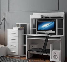 Комп'ютерний стіл IdealMebel СКМ-6, письмовий стіл із полицями, стіл із висувною полицею