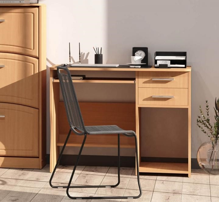 Комп'ютерний стіл IdealMebel СКМ-7, письмовий стіл із полицями, стіл із висувною полицею, фото 1